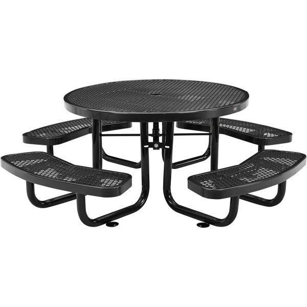 46 Child Size Round Expanded Picnic Table, Black, Global Industrial, Mfr#: 277150KBK
